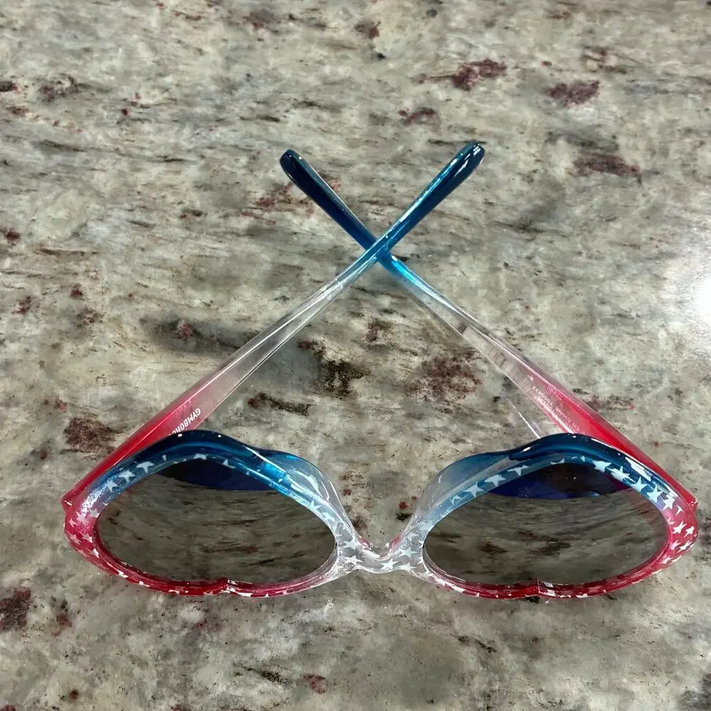 Gymboree Girls Heart Sunglasses Red White Blue Stars 6+